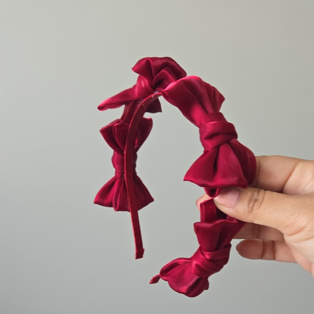 Elegant Red Bows Headband NWOT